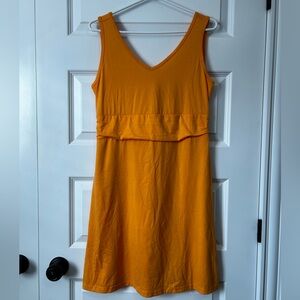 Title Nine Frances Vibrant Orange Fit and Flare Mini Vacation Sundress